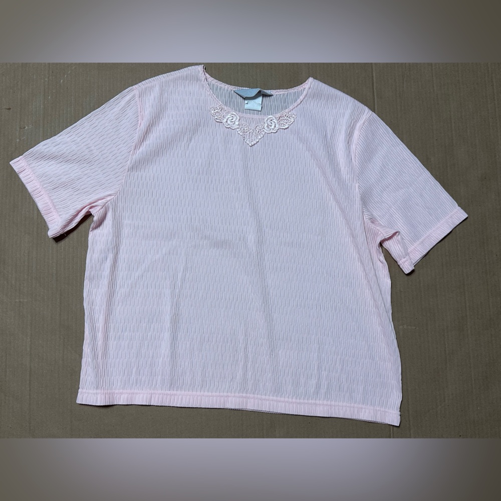 Vintage Blair Pink Shirt with Lace Detail